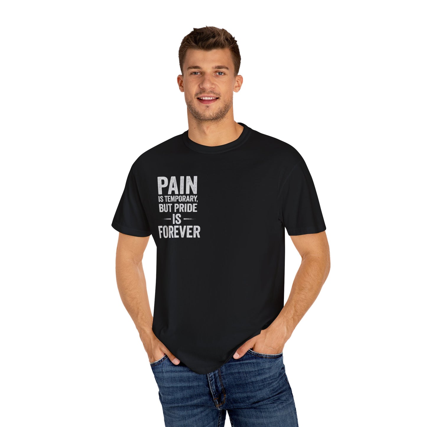 Black Gym T-shirt - Pain is Temporary, Pride is Forever Unisex Tee